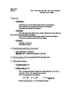 Giáo án Giải tích 12 - Chương 2 - Bài tập hàm số mũ. Hàm số lôgarit