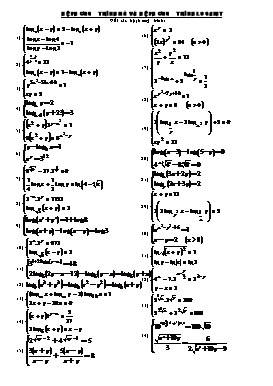Hệ phương trình mũ và hệ phương trình logarit