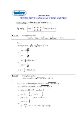 Lượng giác - Chương VIII: Phương trình lượng giác không mẫu mực