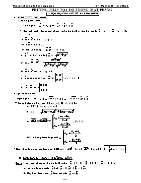 Phương pháp toạ độ trong mặt phẳng - GV: Nguyễn Thị Tuyết Hạnh