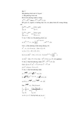Phương trình – bất phương trình – hệ phương trình mũ và Lôgarit (P2)