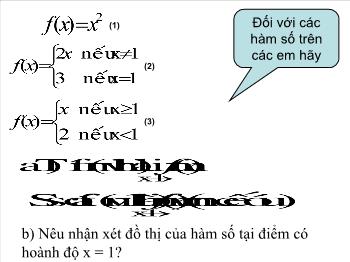 Bài giảng Đại số 11 nâng cao: Hàm số liên tục