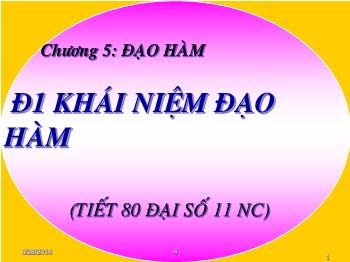 Bài giảng Đại số 11 nâng cao tiết 80: Khái niệm đạo hàm