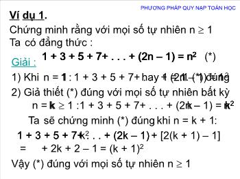 Bài giảng Đại số 11: Phương pháp quy nạp toán học