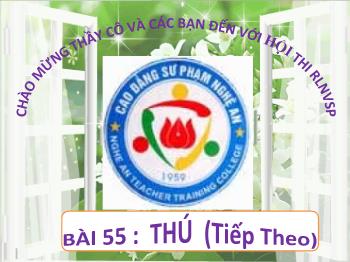 Bài giảng Tự nhiên và xã hội 3 bài 55: Thú (tiếp theo)