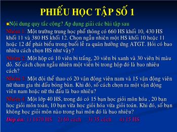 Phiếu học tập: Quy tắc cộng và nhân